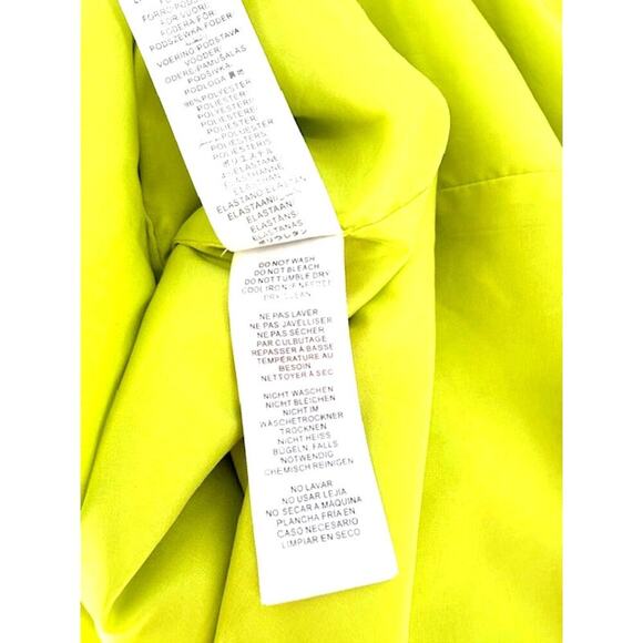 Aidan Mattox Fluorescent Yellow One-Shoulder Column Gown with Side Cut Out – 0 - Picture 10 of 10